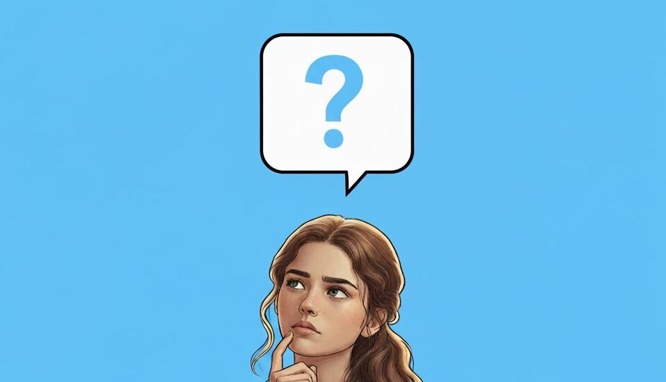 疑問を持つ女性のイラスト