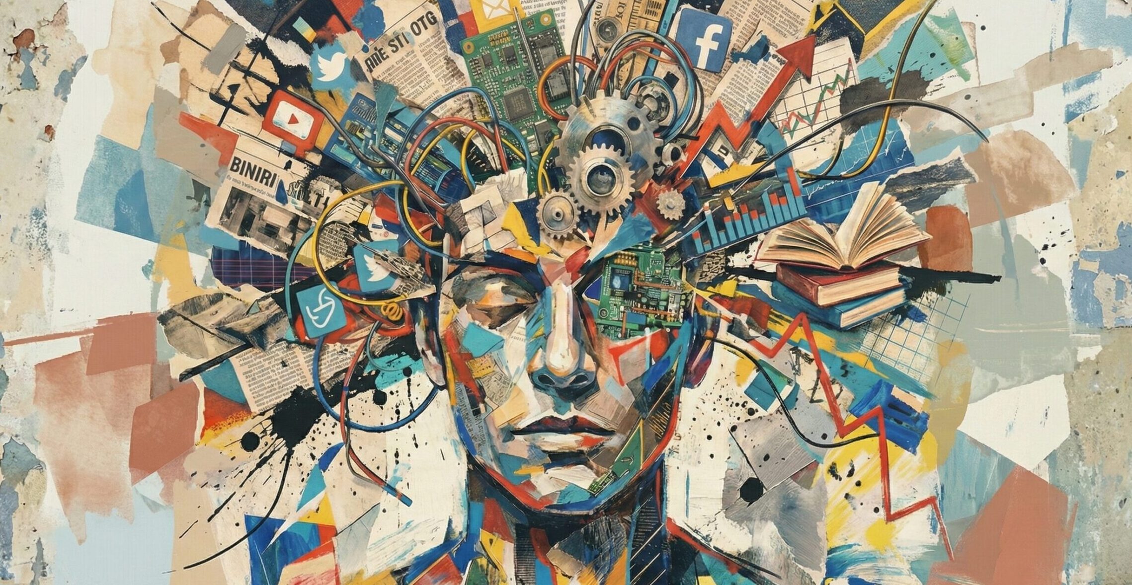 情報とテクノロジーのコラージュ